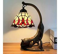 HHRLCH Table Lamp Stained Glass Desk Lamp with Cat Base Vintage Antique Bedside Lamp for Living Room Bedroom Kid's Room 11