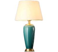 HHRLCH Table Lamp Table Light nightstand Lamp Ceramic Table Lamp Fabric lampshade Bedside Lamp Copper Base American nightstand Lamp for Bedroom Living Room Table Lamps for Bedroom Household faucets