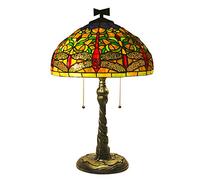 HHRLCH Table Lamp Vintage Stained Glass Desk Lamp 2 Light Antique Bedside Lamp for Bedroom Living Room Office Reading 40 * 64Cm E