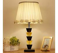 HHRLCH Table Lamps Crystal Desk Lamps with Fabric Shade,Contemporary Glass and Metal Base,Ideal for Living Room Bedroom Bedside,13 x 23 Inches,Beige