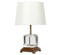 HHRLCH Table Lamps Crystal Desk Lamps with White Fabric Shade,Contemporary Glass and Metal Base,Ideal for Living Room Bedroom Bedside,13.3 x 21.6 Inches