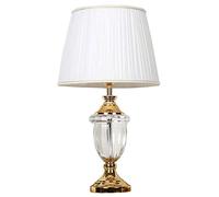 HHRLCH Table Lamps Crystal Desk Lamps with White Fabric Shade,Contemporary Glass and Metal Base,Ideal for Living Room Bedroom Bedside,14 X 25 Inches
