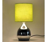 HHRLCH Table Lamps Desk Lamps with Fabric Shade，Contemporary Metal Base Night Light，Ideal for Living Room Bedroom Bedside，6 x 12 Inches