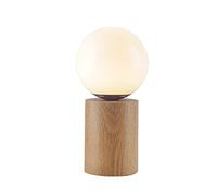HHRLCH Table Lamps Desk Lamps with Glass Shade，Contemporary Wooden Base Standing Light ，Ideal for Living Room Bedroom Bedside，4 x 7 Inches