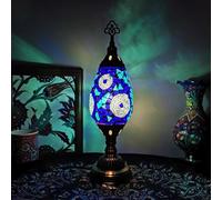 HHRLCH Turkish Moroccan Table Lamp Handmade Mosaic Stained Glass Small Moravian Star Lampshade Bedside Night Lamp Vintage Decorative Desk Light for Gifts Bedroom Office Green