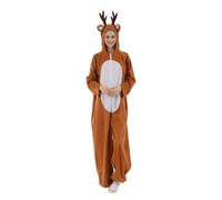 HHRLCH Unisex Adult Christmas Costume Flannel Reindeer Onesie Gingerbread One-Piece Cosplay Pyjamas Xmas Party