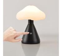 HHRLCH USB Rechargeable Mushroom Desk Lamp - Touch Dimmable Cordless Acrylic Lampshade Suitable for Bedroom Restaurant Bar - White