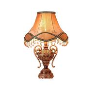 HHRLCH Victorian Style Table Light with Lace Fabric Shade Traditional Vintage Fabric Table Lamp Suitable for Bedroom Living Room Office Study