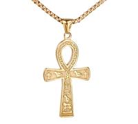 HHRLCH Vintage Amulets Ankh Necklace For Women, Ancient Ankh Pendant - Egyptian Jewelry For Men, Egyptian Ankh Necklace For Halloween Christmas Gifts