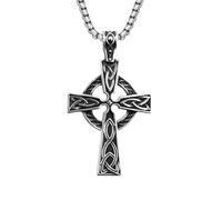 HHRLCH Vintage Celtic Cross Necklace For Men, Ancient Talisman Celtic Cross Pendant - Men's Celtic Cross Necklace, Irish Cross Necklace Women Birthday Christmas Gifts