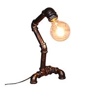 HHRLCH Vintage Industrial Water Pipe Table Lamp Retro Wrought Iron Table Light Nightstand Antique Steampunk Desk Lamps for Bedroom Study Room Office Coffe Bar [Energy Class A++]