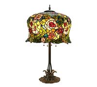 HHRLCH Vintage Table Lamp Retro Romantic Stained Glass Desk Lamp 4 Light Antique Romantic Resin Reading Bedside Lampfor Bedroom Living Room Study Night Light 49 X 82Cm