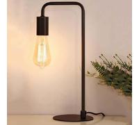 HHRLCH Vintage Table Lamp with Switch - Retro Industrial Desk Lamp Black Bedside Lamp with and Cable Classic for Bedroom Living Room Hallway