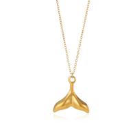 HHRLCH Whale Necklace For Women, Chain Mermaid Tail Pendant Necklaces For Women Kids Vintage Fish Nautical Color Whale Tail Choker Necklace - Whale Necklace Gold, Gold