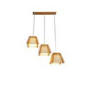 HHRLCH Wood Lamp Light Warm Ceiling Lights Restaurant Chandelier Study Ceiling Lamp Height 100Cm / 39.37In Adjustable/Three Heads