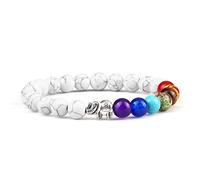 HHRLCHX 7 Brazalete de Chakra Elefante Piedra Natural Reiki Pulseras con Cuentas Hombres curativos ansiedad Yoga brazaletes