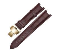 HHRLCHX Correa de Reloj de Cuero Genuino Compatible con la Pulsera Versace Gucci GC 22 * 13 mm 20 * 11 mm Correa con Muescas con Hebilla de Mariposa de Acero Inoxidable