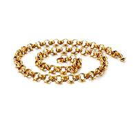 HHRLCHX Cuello de Cadena para Hombre Niño Cincuenta Y Cinco Centímetros - 18-28 Pulgadas de Longitud - Cuerdas de Acero Inoxidable Diamante Ouro/Silver Hip-Hop