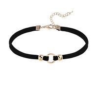 HHRLCHX Gargantilla s para Mujer gótica, 12.36+2.48 Pulgadas, Doble Cuentas de Terciopelo, Oro, Negro, Cuello con Junta tórica, Cadena Punk Ajustable para niñas