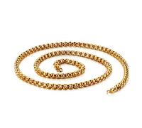HHRLCHX Ligar Rolo de Cadena de 18-27 Pulgadas para Hombres y Niños, Acero Inoxidable Oro/Níquel