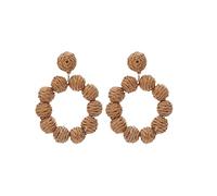 HHRLCHX Mujeres Pendientes Madre Valentín Regalos Pendientes de ratán Ratán Anillo Pendientes Pendientes de aretes Hechos a Mano para Mujeres Pendientes de ratán Trenzados Pendientes Rafia Accesorios