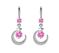 HHRLCHX Mujeres Pendientes para la Madre Ramadán Regalos Micología de la Estrella Pendientes de Agua de la Luna Pendientes Delgados Delgada Aretes del diamano de Diario infructuos de Agua Pendientes