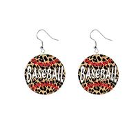 HHRLCHX Pendientes de búhos Fans de Deportes Femeninos Pendientes de Cuero de béisbol Pendientes de Cuero Artificial Pendientes de Baloncesto de fútbol Pendientes de fútbol de softbol con Pendientes