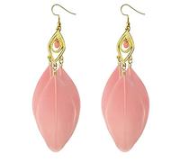 HHRLCHX Pendientes de Tachuelas de Estrellas Pendientes de Estilo de Estilo Retro Pendientes de Plumas largas Pendientes Femeninos de Estilo Femenino Pendientes de Piedra para Mujeres