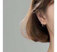 HHRLCHX Pendientes Personalizados, Clip de Hongo Blanco S925, Damas Anillo de Anillo Simple Anillo de Oreja sin aretes Perforados en, 16 mm