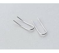 HHRLCHX Pendientes Personalizados, Ganchos de Oreja en Forma de U S925, Pendientes Simples de Moda de Damas, Joyas de aretes Negros, 925