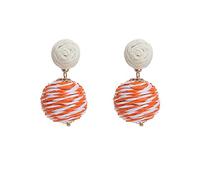 HHRLCHX Pendientes Personalizados para Mujeres Boho Hecha a Mano Paja de Paja aretes geométricos Rafia Pendientes Colgantes para Mujeres Pendientes de uñas de joyería de Playa de Verano para Mujeres