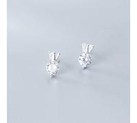 HHRLCHX Pendientes Personalizados, Pendientes de Tachuelas Blancas S925, Damas Estilo japonés Pendientes de Diamante de Corona Simple s925 Pendientes