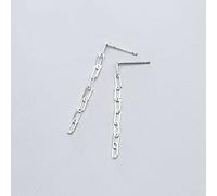 HHRLCHX Pendientes Personalizados, Pendientes S925, Damas Estilo Japonés Cadena Oval Simple Pendientes de Moda, 925