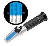 HHTEC Refractómetro para viticultores 0-32 Brix, 0-140 Oechsle, 0-27 KMW con ATC, para Vino, Mosto, Cerveza y Fruta, medidor de azúcar, refractómetro Profesional