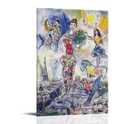 HHUANGL Póster decorativo de Marc Chagall Painter Work (On the Roof of Paris), lienzo decorativo para dormitorio, moderno, para el hogar, 40 x 60 cm