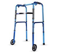 HHUARI Andadores para personas mayores, andadores rodantes plegables resistentes con ruedas para personas mayores, adultos, andador de rueda delantera extra ancho, tamaño para adultos de hasta 300 libras, azul, espacio lo nuevo