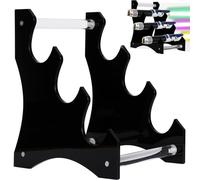 HHUXIUE Lightsaber Stand Display，Acrylic Desktop Lightsaber Stand，3-Tier Lightsaber Stand，Para espadas, sables de luz. (negro)