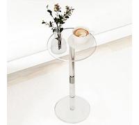 HHUXIUE Mesa auxiliar acrílica, mesa pequeña de acrílico, mesa auxiliar minimalista para sala de estar, dormitorio, baño, pasillo, balcón