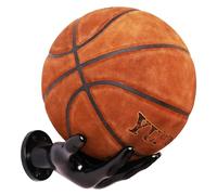 HHUXIUE Soporte de baloncesto, soporte de pared para pelotas, soporte de decoración artística, organizador de almacenamiento de baloncesto, apto para baloncesto, fútbol, fútbol (negro)