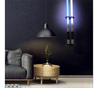 HHUXIUE Soporte de Pared para Sable de Luz Lightsaber, Soporte Vertical para Sable de Luz - Expositor Negro de Acrílico para la Mayoría de Sables de Luz, Resistente (Negro, 2 Agujero)