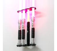 HHUXIUE Soporte de Pared para Sable de Luz Lightsaber, Soporte Vertical para Sable de Luz - Expositor Negro de Acrílico para la Mayoría de Sables de Luz, Resistente (Negro, 4 Agujero)