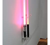 HHUXIUE Soporte de Pared para Sable de Luz Lightsaber, Soporte Vertical para Sable de Luz - Expositor Transparente de Acrílico para la Mayoría de Sables de Luz, Resistente (Transparente, 4 Agujero)