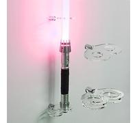 HHUXIUE Soporte de Pared para Sable de Luz Lightsaber, Soporte Vertical para Sable de Luz - Expositor Transparente de Acrílico para la Mayoría de Sables de Luz, Resistente (Transparente, 2 Agujero)