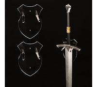 HHUXIUE Vertical de acrílico transparente para espada, expositor mural invisible para 1 espada, katana o hacha exhibidor para sable samurái, decoración medieval (Transparente, 2 juego)