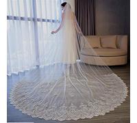 HHveil Novia Velo 3.5m Metros una Capa Larga Encaje Novia Velo para Catedral de velos de Novia Velo Blanco, White, 3.5 * 3m