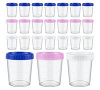 HHXUUAN 24 recipientes pequeños de plástico para alimentos con tapas herméticas, tarros redondos de 120 ml para almacenamiento de alimentos para congelador y microondas, macetas apilables para salsa,