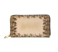 hhxvcv Adorable cartera de cuero con estampado de Schnauzer para mujer, cartera larga y fina y plegable, ligera y a la moda, Borde de cono de pino, One Size