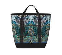 hhxvcv Bolsa de mano aislada de gran capacidad con estampado de fútbol, duradera para el trabajo, picnic, viajes y compras de comestibles, Elegante pavo real, Talla única