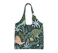 hhxvcv Bolsas grandes de lona con estampado de dinosaurios, bolsas reutilizables para compras y comestibles para viajes, playa, vida diaria, Lindo dinosaurio., Talla única