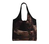 hhxvcv Bolsas grandes de lona con estampado de peces dorados, bolsas de compras reutilizables para viajes, playa, vida diaria, Labrador Retriever marrón, Talla única